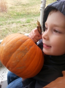 Theo and his pumpkin